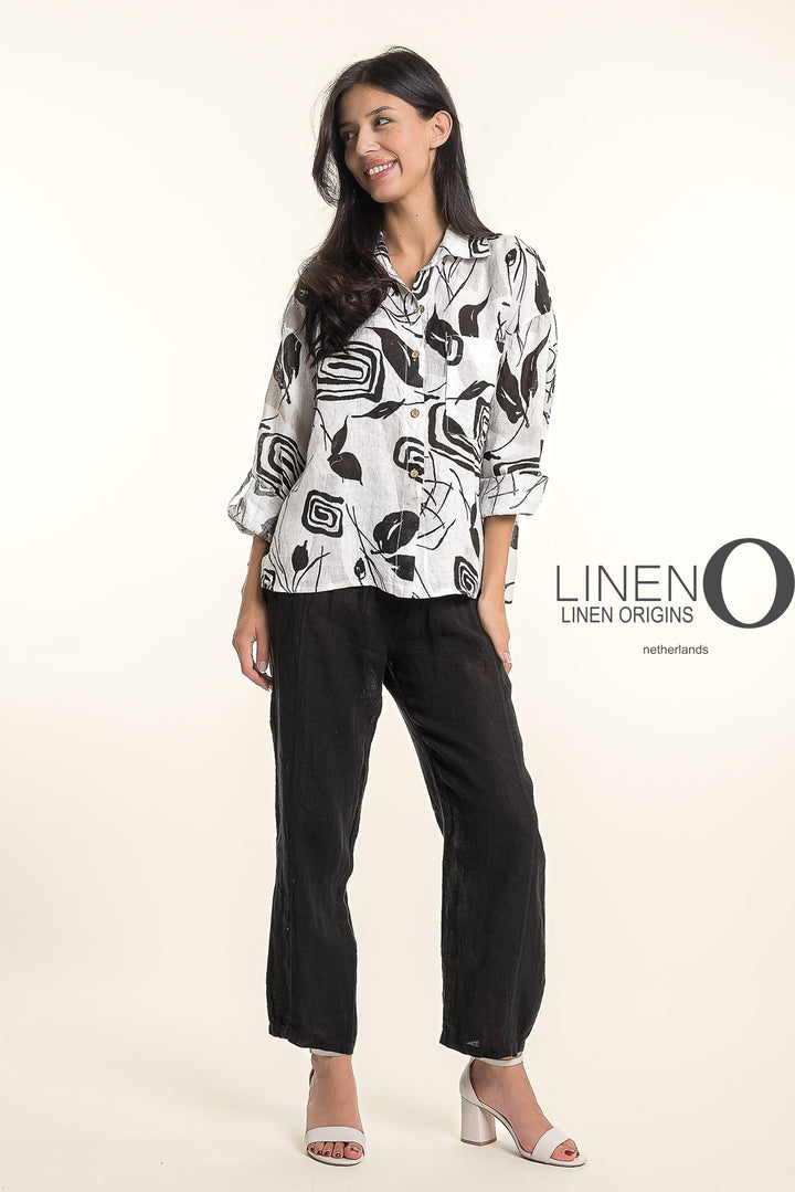 French Linen Flora Geo Shirt