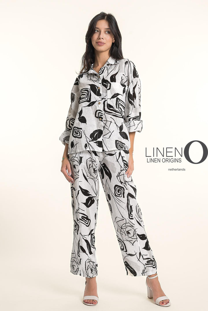 French Linen Flora Geo Shirt