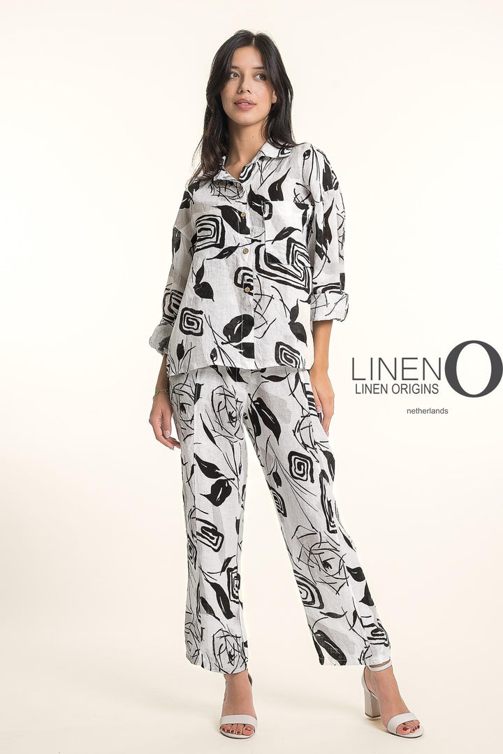 French Linen Flora Geo Shirt