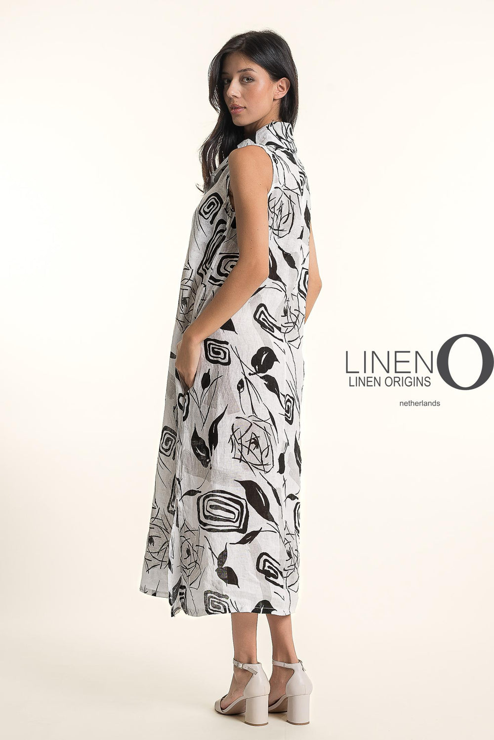 French Linen Maxi Tea Dress Slv/L - Breathable Naturals | Glam & Fame Clothing