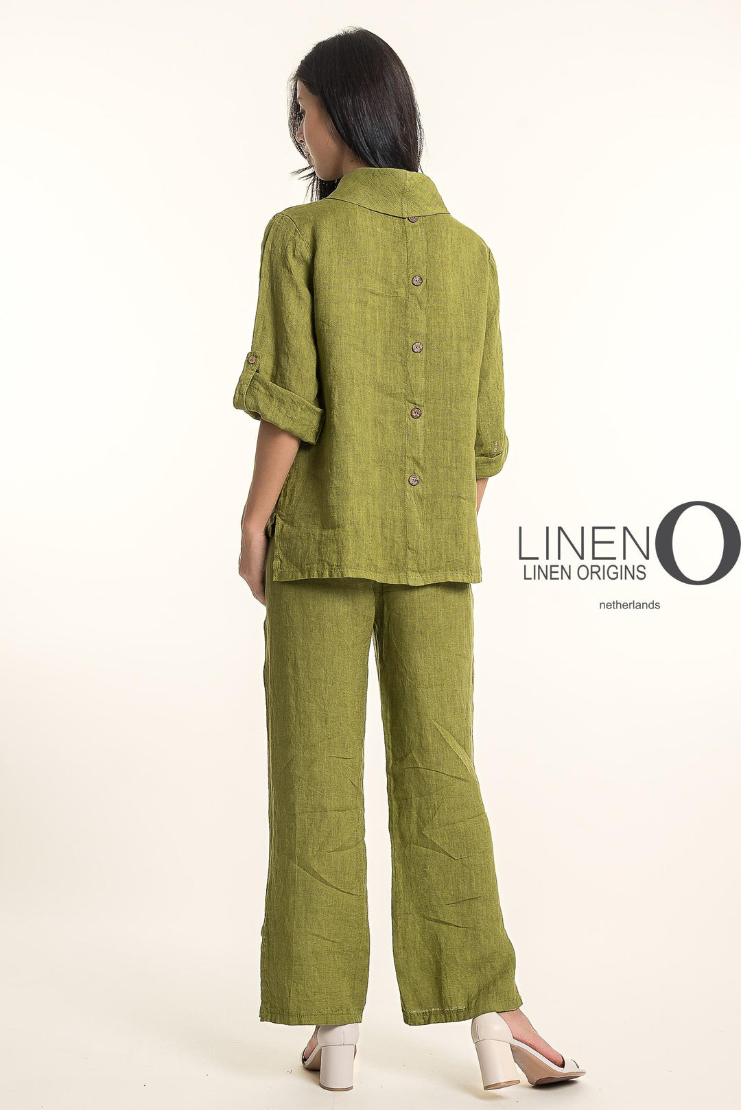 French Linen Blouse Cowl Neck Button Accent - Breathable Naturals | Glam & Fame Clothing