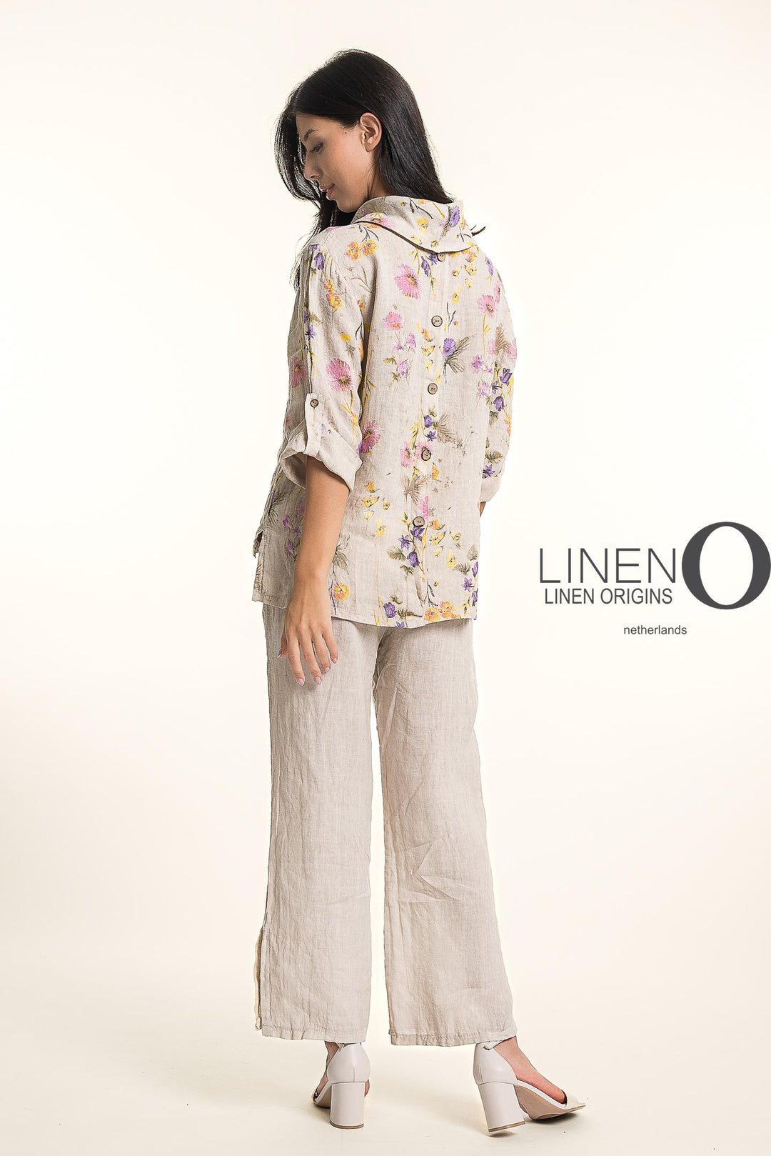 French Linen Blouse Cowl Neck Button Accent - Breathable Naturals | Glam & Fame Clothing