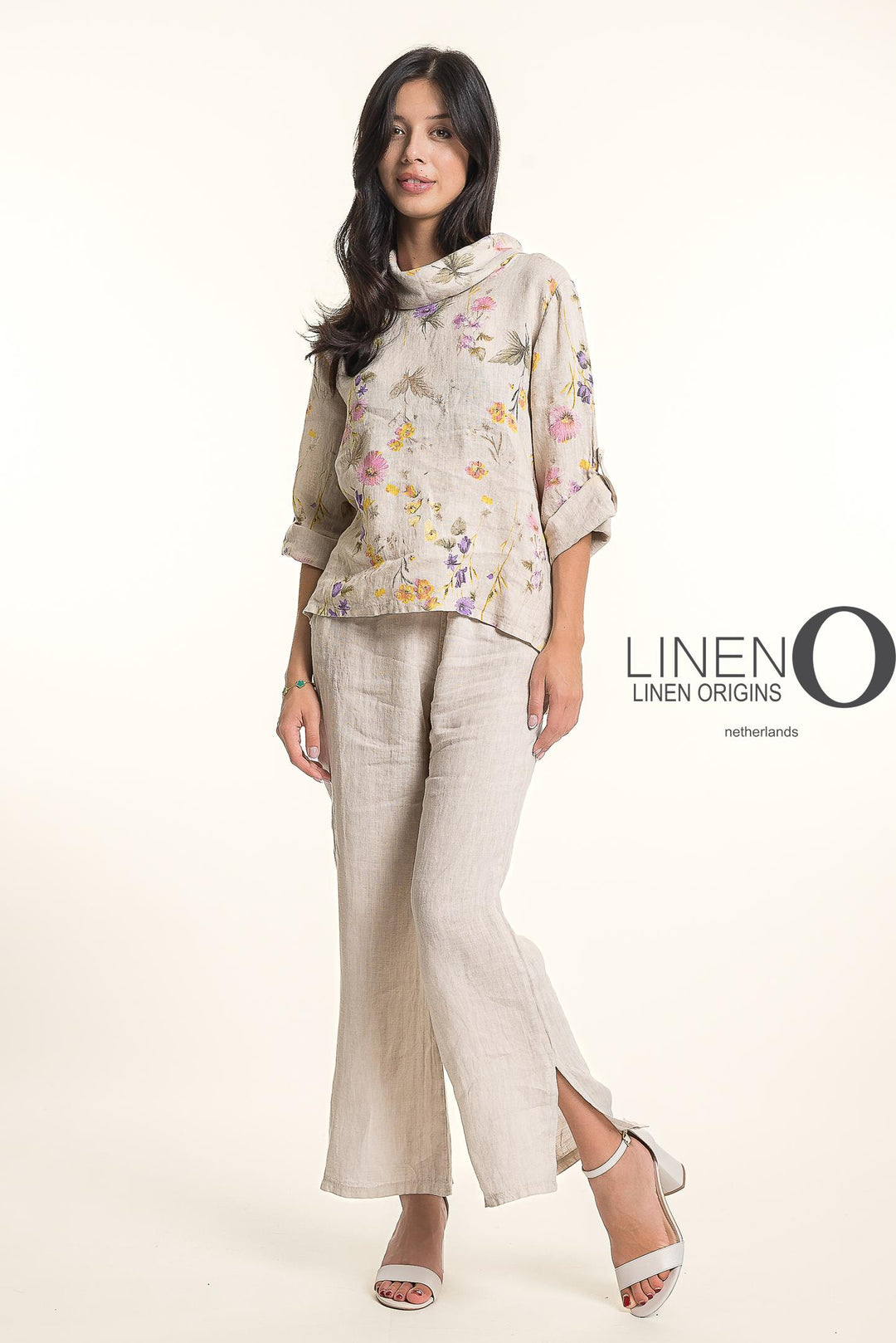 French Linen Blouse Cowl Neck Button Accent - Breathable Naturals | Glam & Fame Clothing