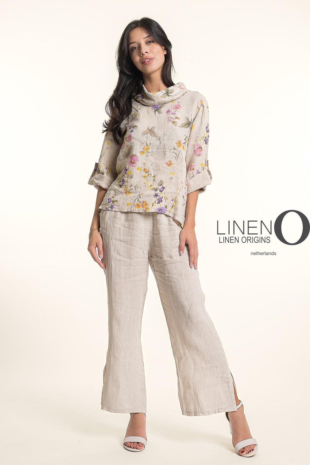 French Linen Blouse Cowl Neck Button Accent - Breathable Naturals | Glam & Fame Clothing