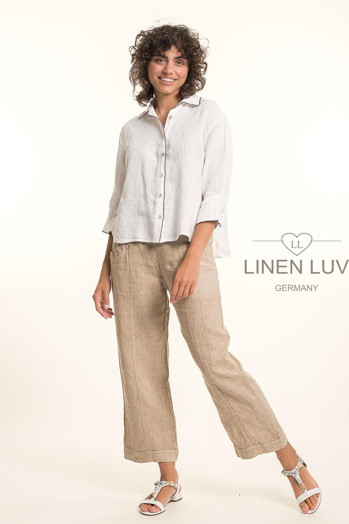 French Linen Shirt Trim Accent