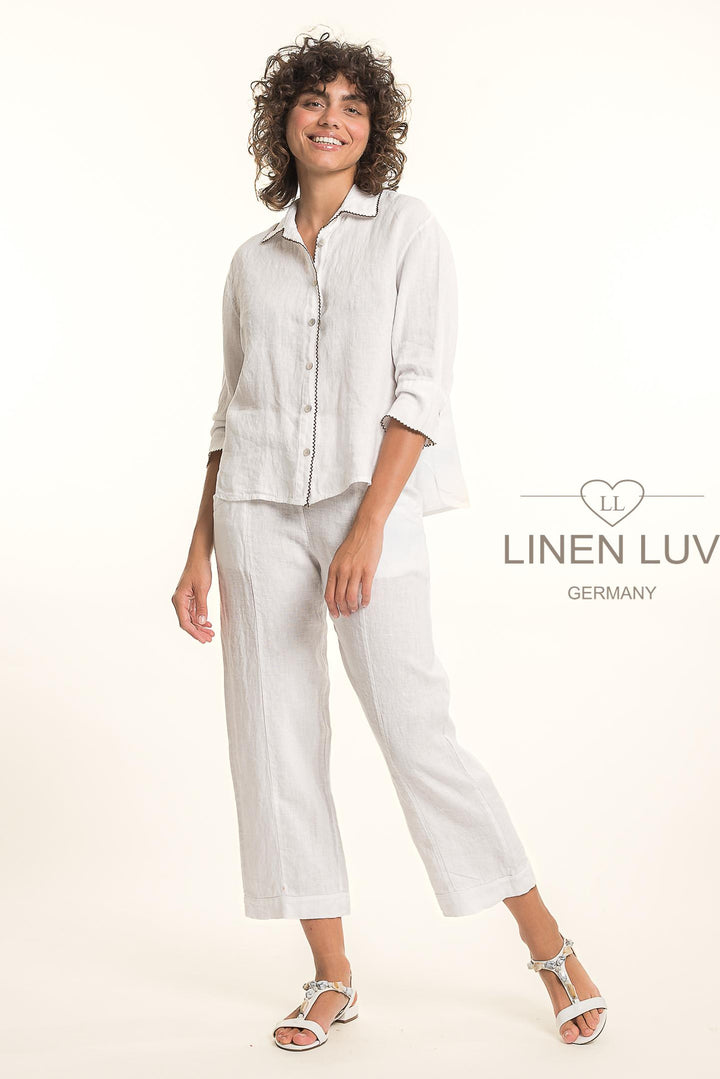 French Linen Shirt Trim Accent
