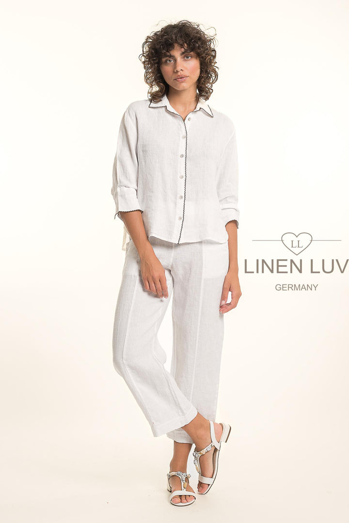 French Linen Shirt Trim Accent