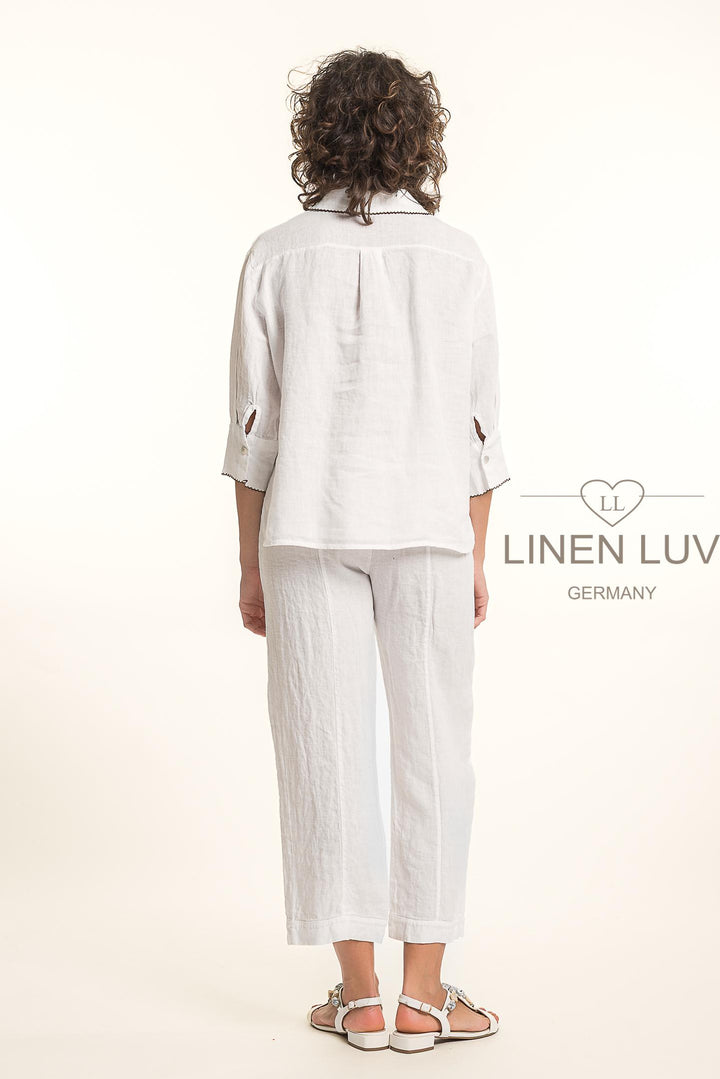 French Linen Shirt Trim Accent
