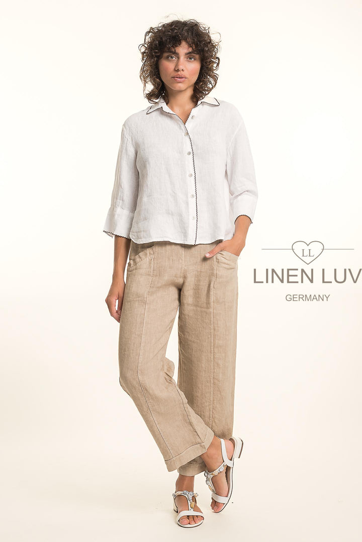 French Linen Shirt Trim Accent