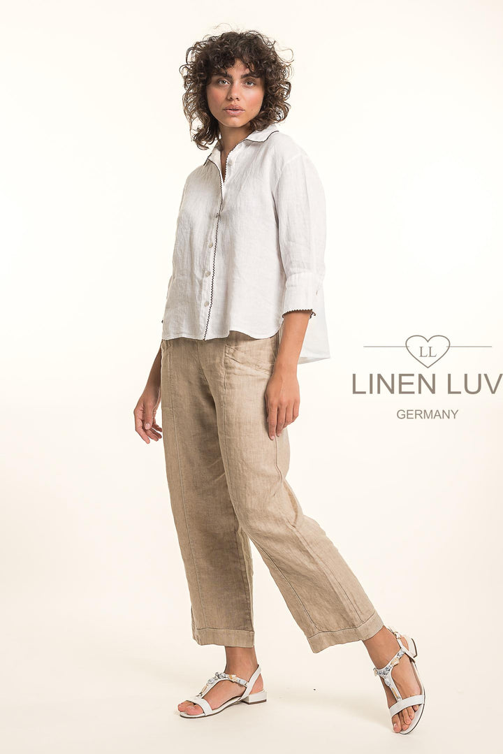 French Linen Shirt Trim Accent