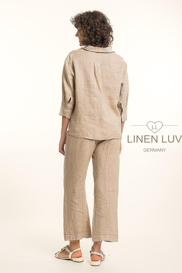 French Linen Shirt Trim Accent
