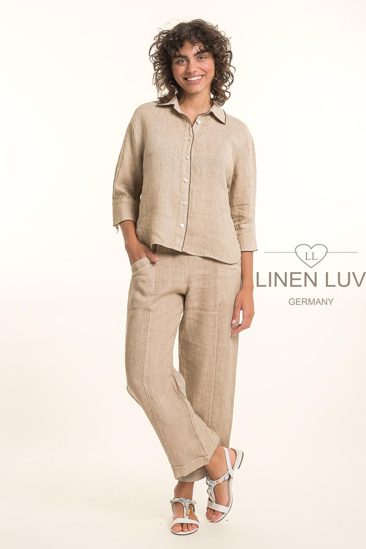 French Linen Shirt Trim Accent