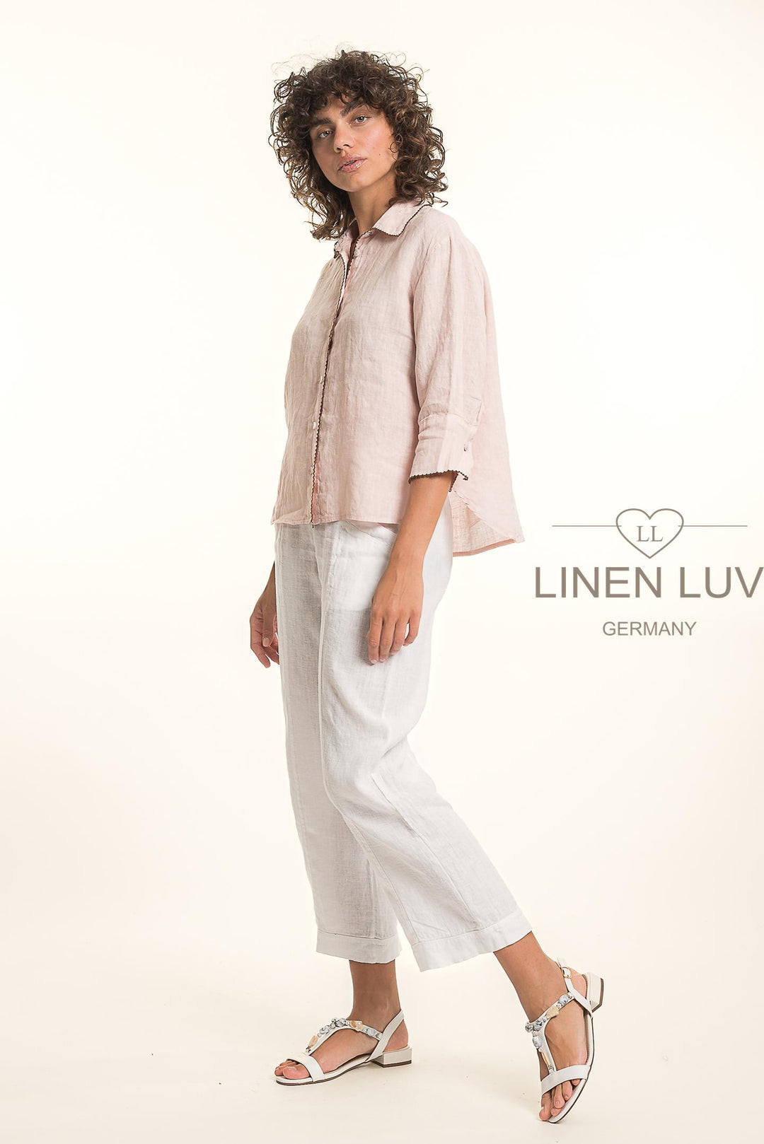 French Linen Shirt Piping Accent