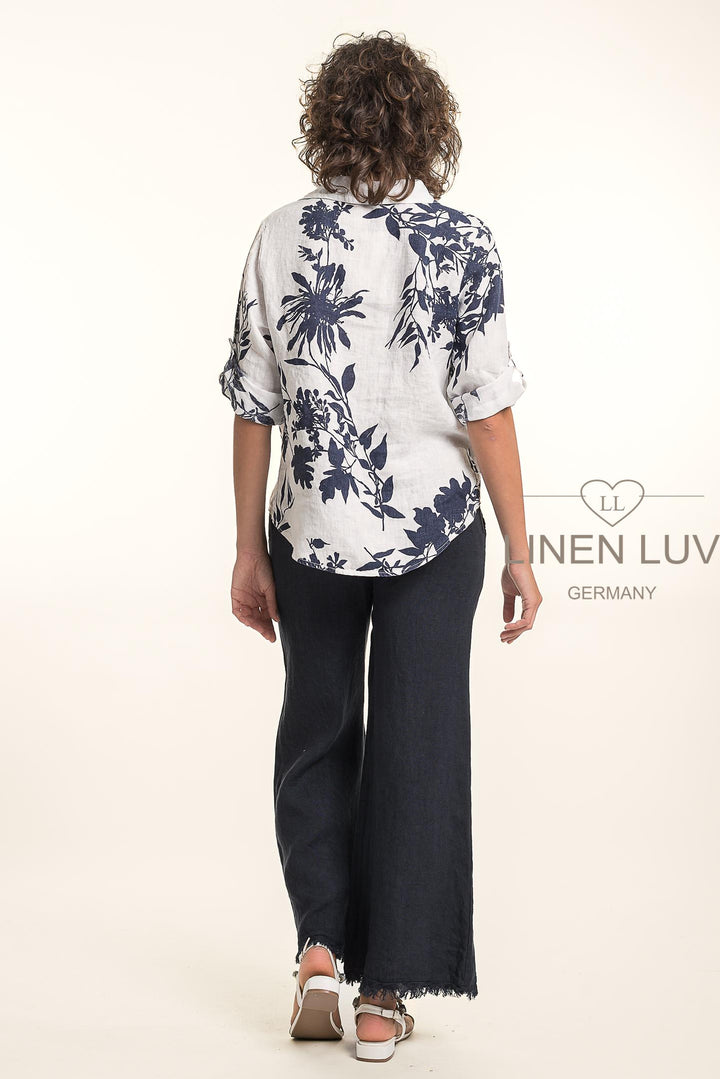 French Linen Blouse Twist Hem - Breathable Naturals | Glam & Fame Clothing