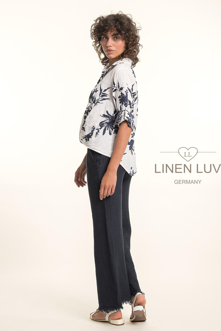 French Linen Blouse Twist Hem - Breathable Naturals | Glam & Fame Clothing