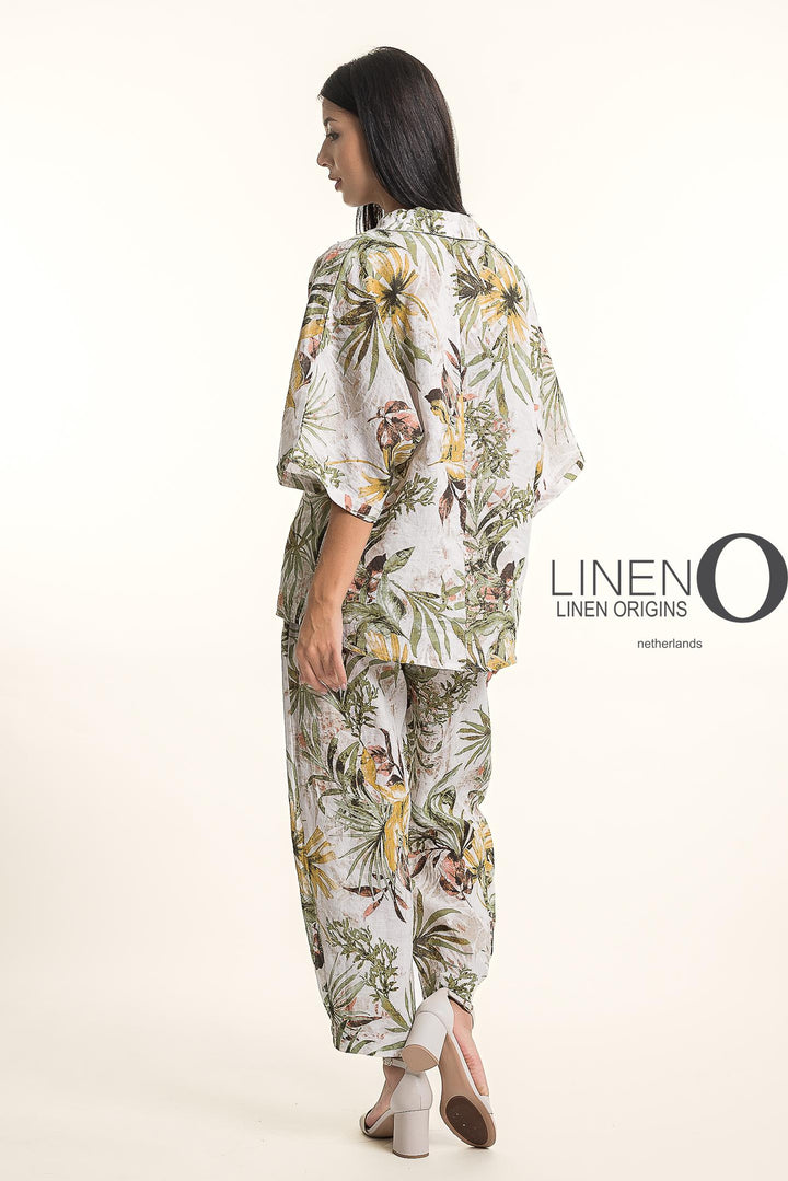 French Linen Blouse Print - Breathable Naturals | Glam & Fame Clothing
