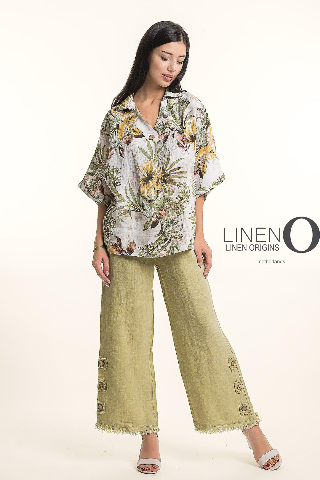 French Linen Blouse Print - Breathable Naturals | Glam & Fame Clothing