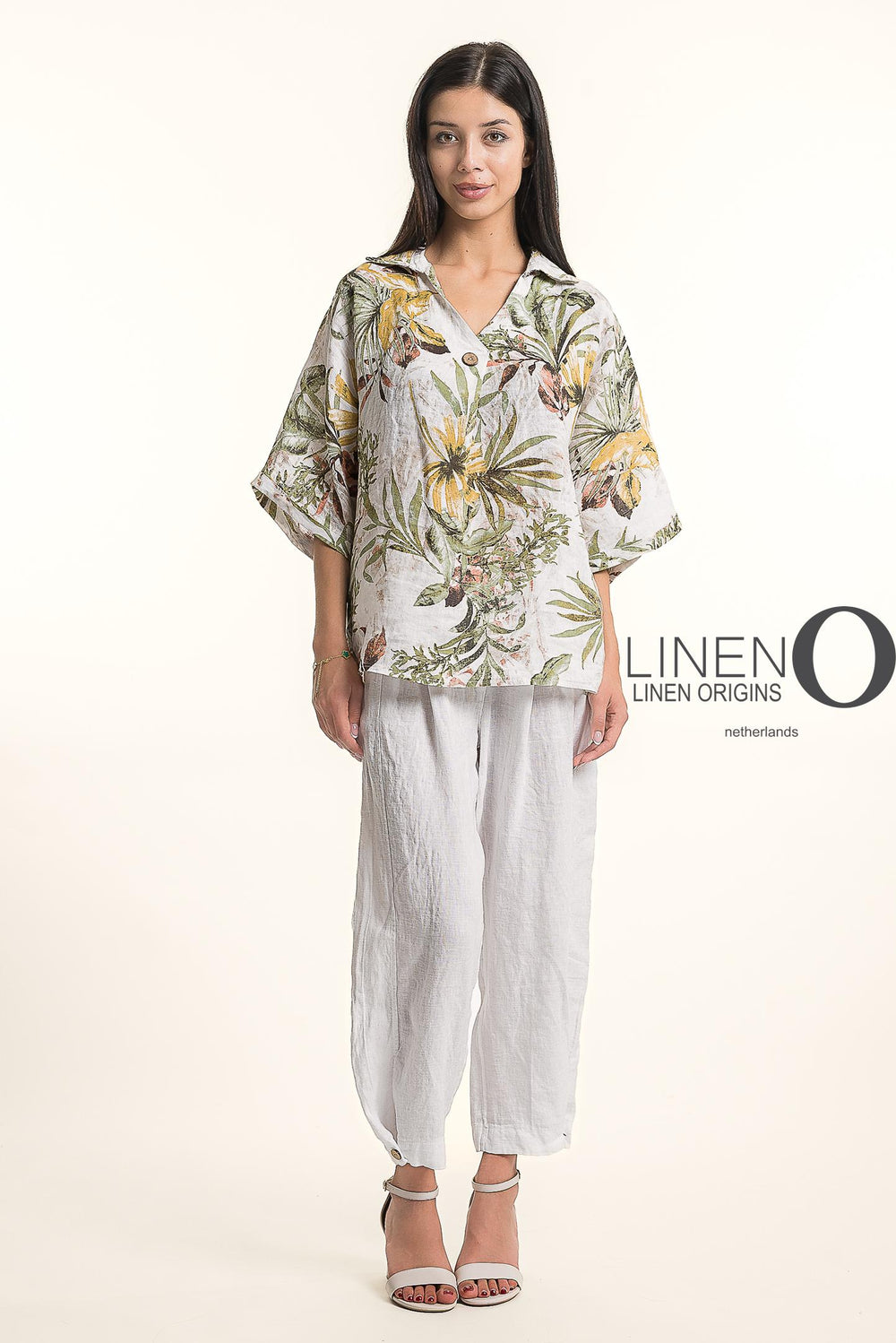 French Linen Blouse Print - Breathable Naturals | Glam & Fame Clothing