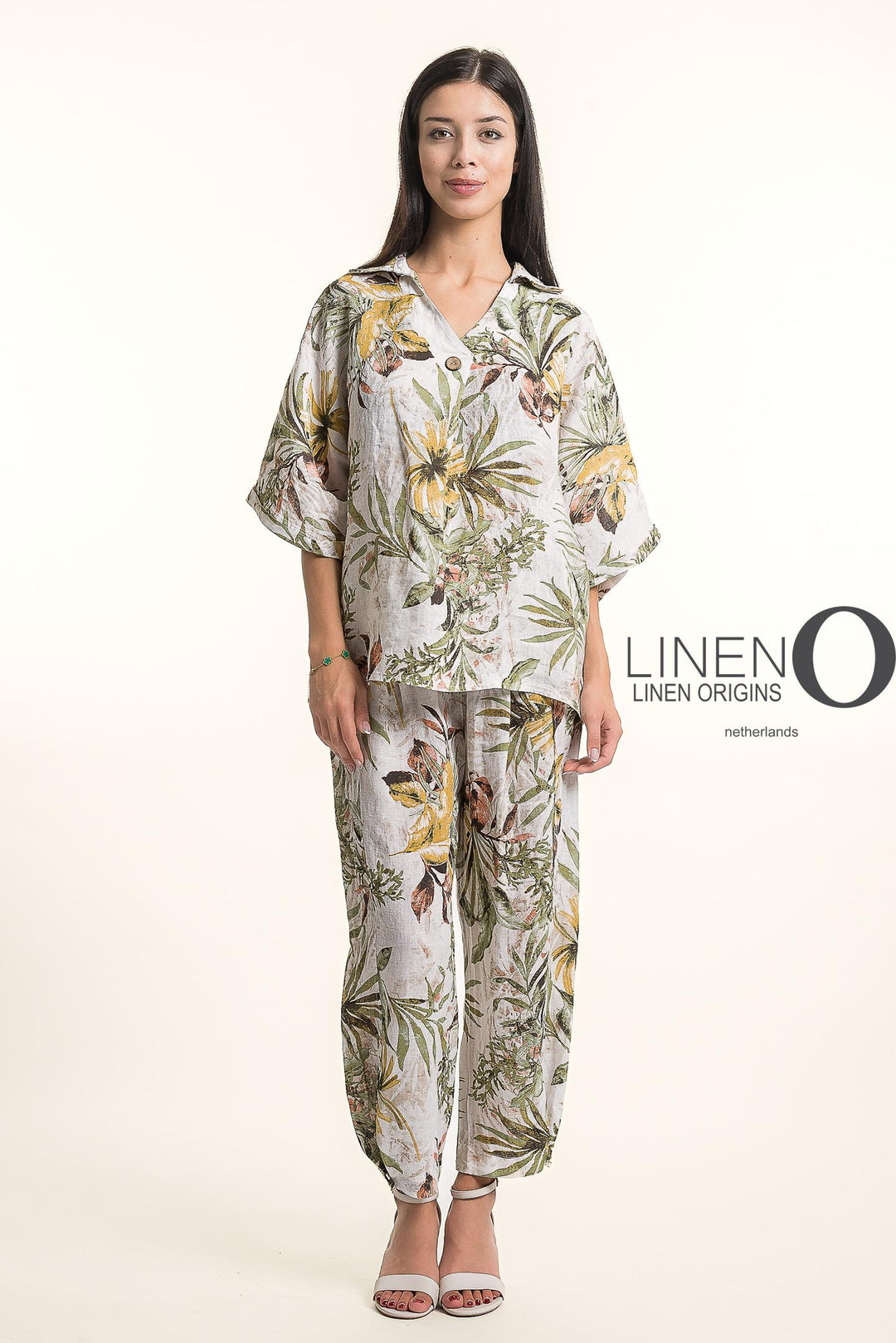 French Linen Blouse Print - Breathable Naturals | Glam & Fame Clothing