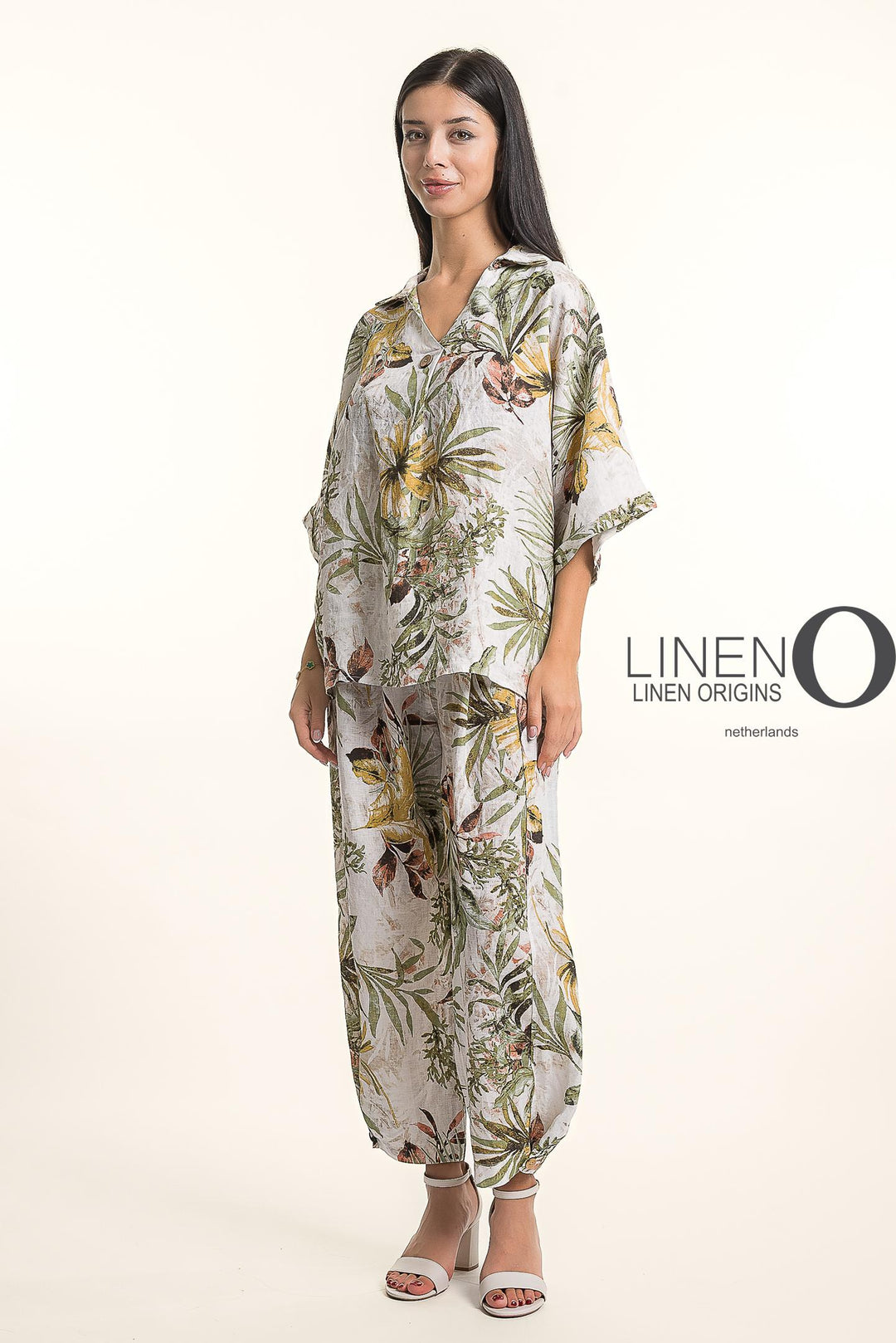 French Linen Blouse Print - Breathable Naturals | Glam & Fame Clothing