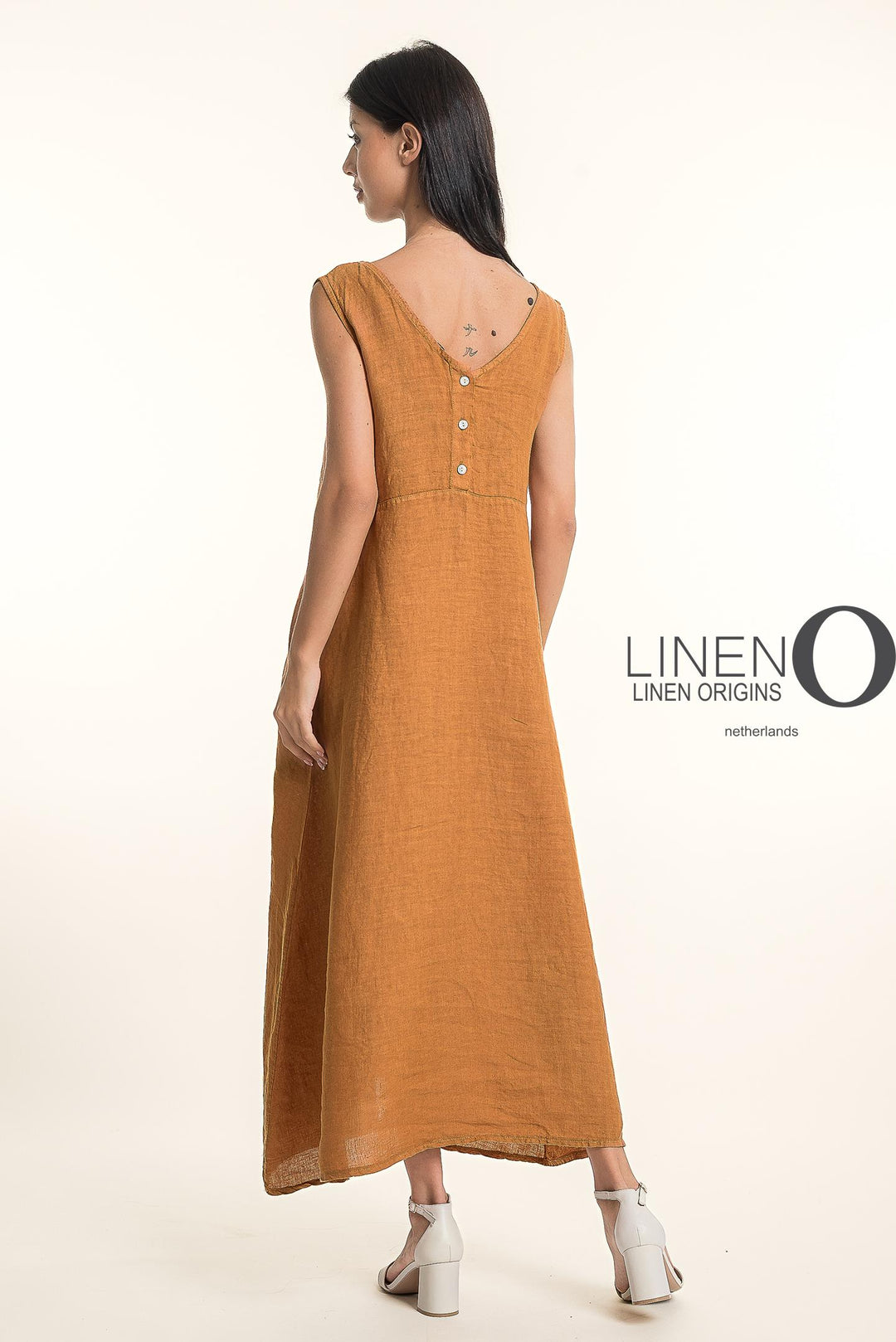 French Linen Maxi Tea Dress Slv/L - Breathable Naturals | Glam & Fame Clothing
