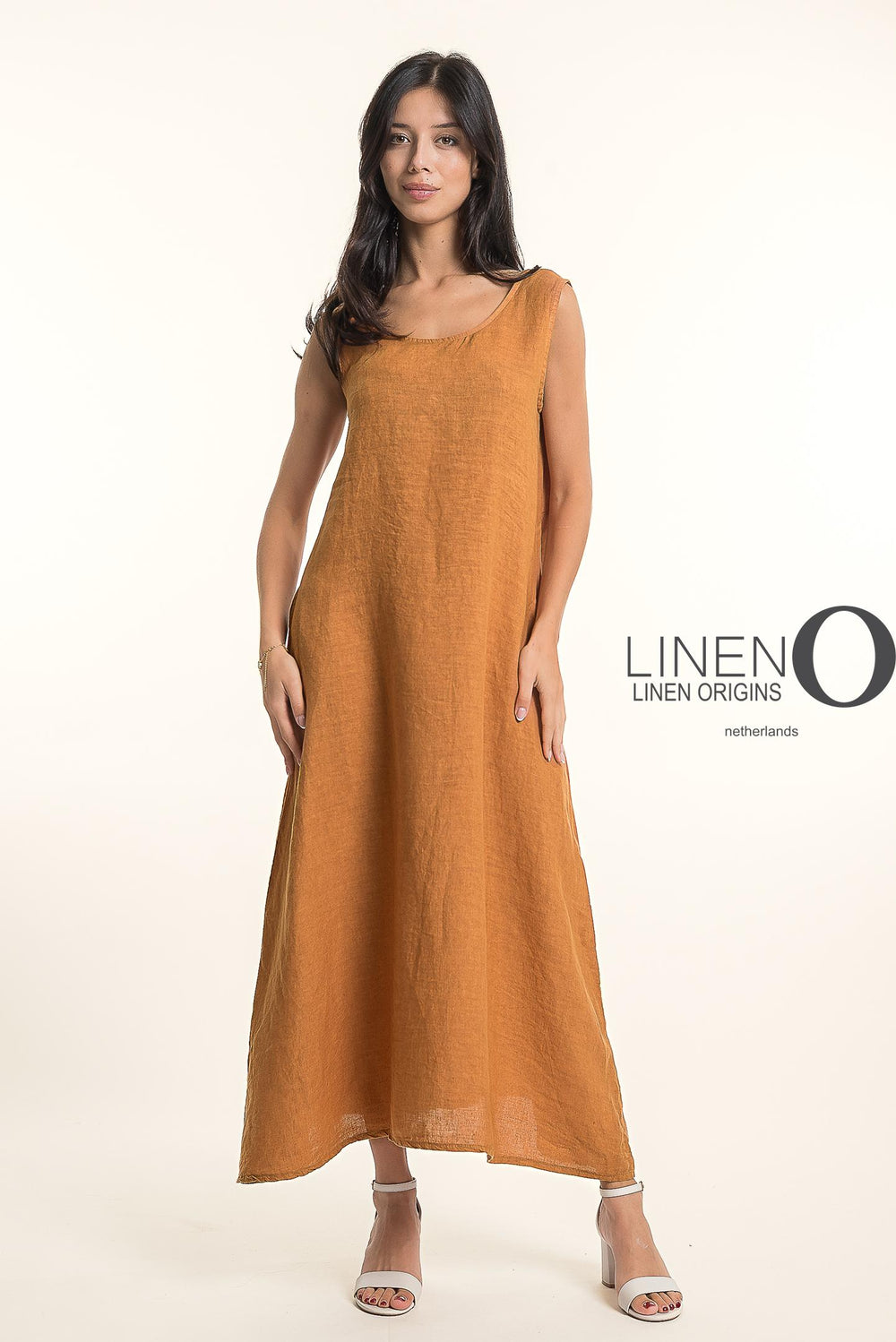 French Linen Maxi Tea Dress Slv/L - Breathable Naturals | Glam & Fame Clothing