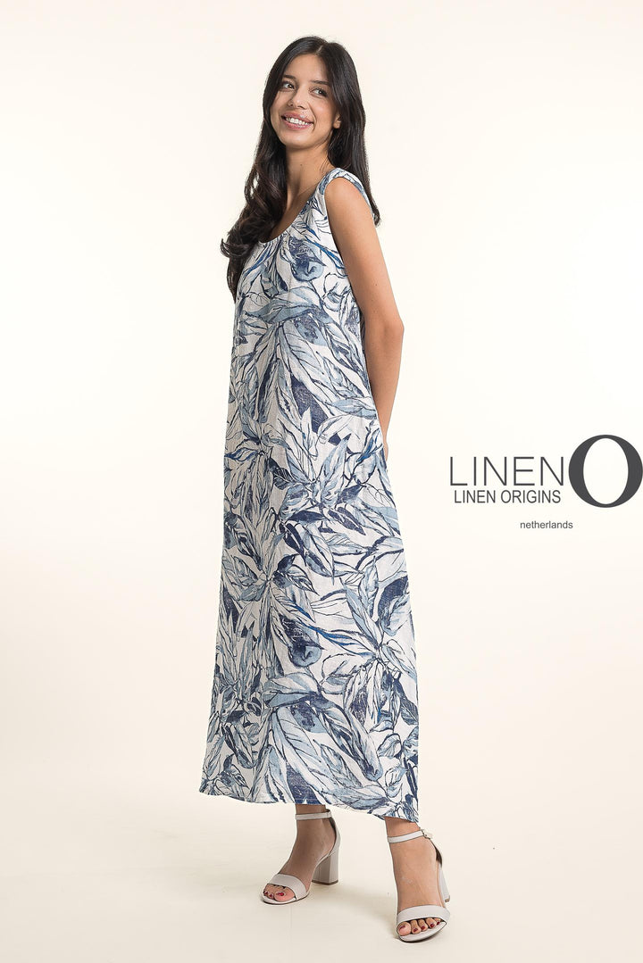 Frnch Linen Dress Slv/L Print