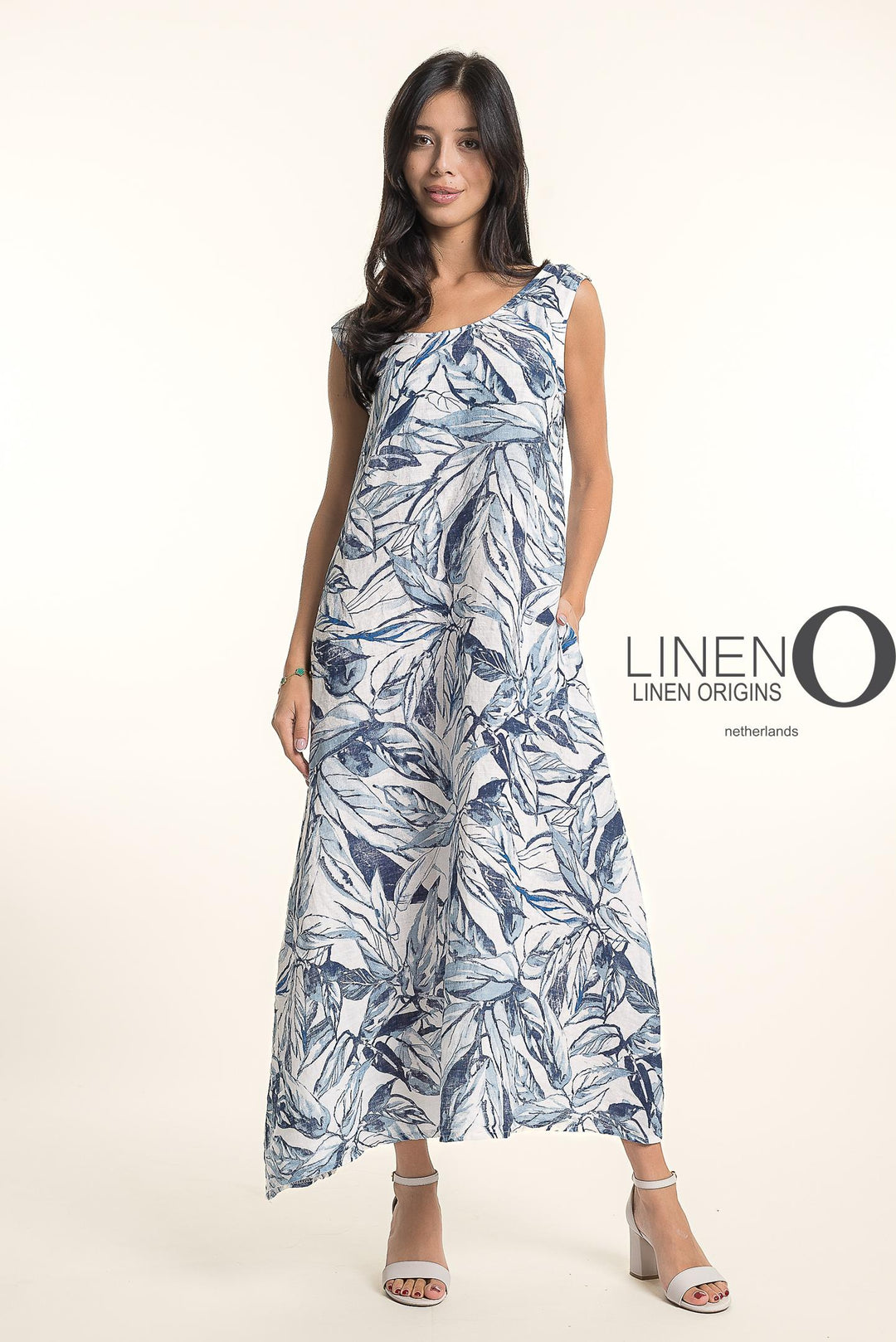 Frnch Linen Dress Slv/L Print