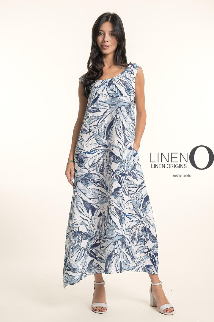 Frnch Linen Dress Slv/L Print