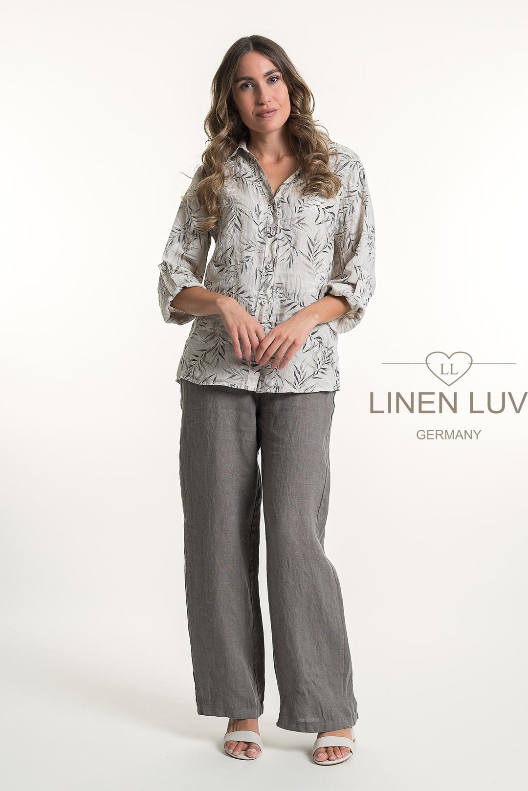 French Linen Shirt Print - Breathable Naturals | Glam & Fame Clothing
