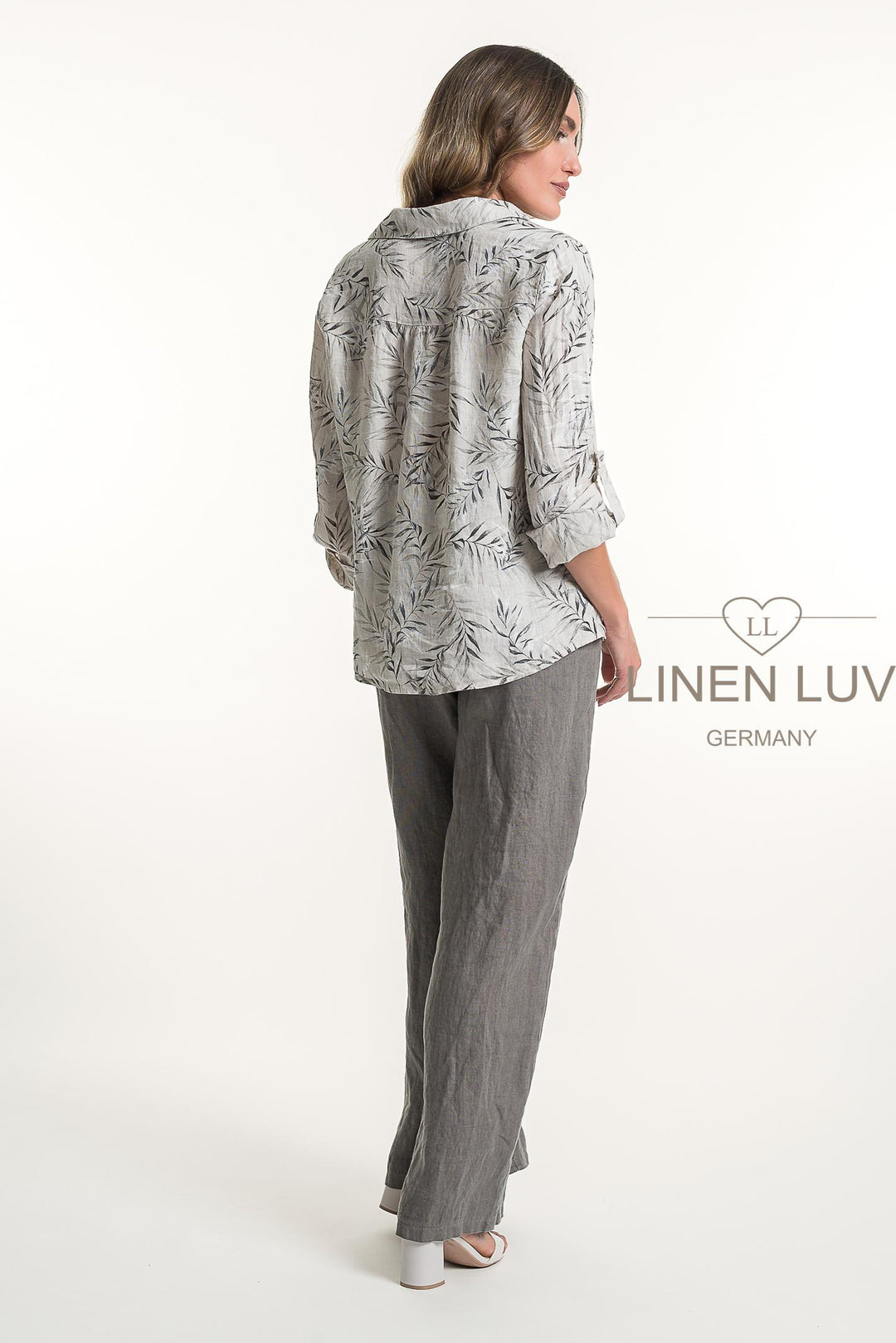 French Linen Shirt Print - Breathable Naturals | Glam & Fame Clothing