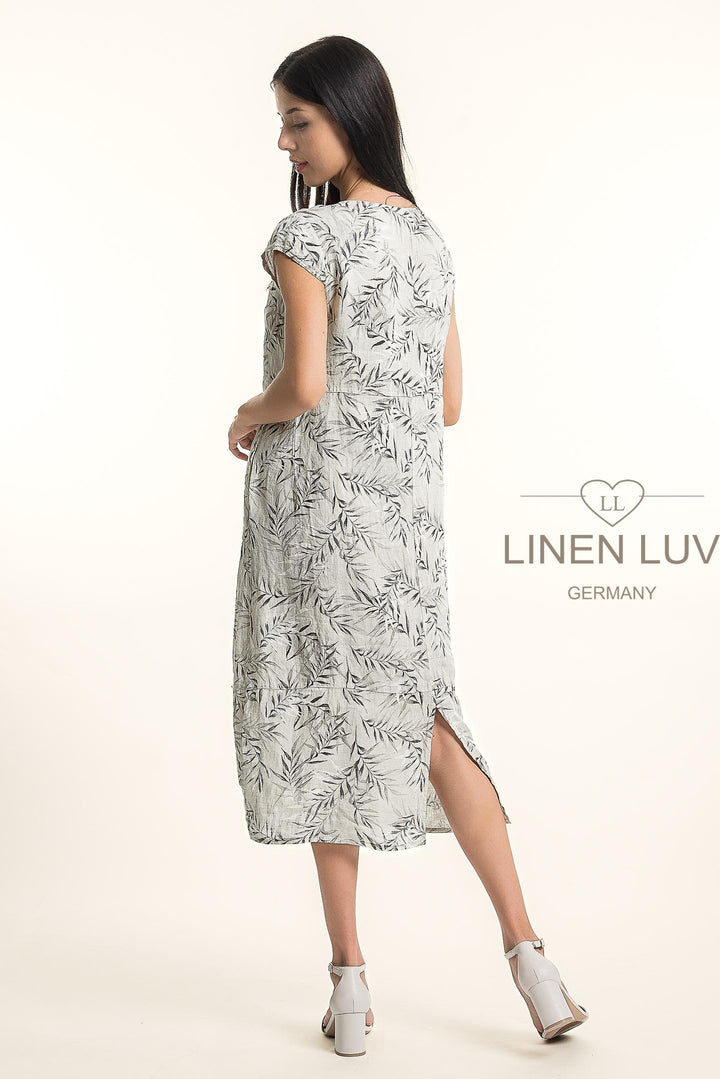 French Linen Classic Sheath Maxi Dress Print - Breathable Naturals | Glam & Fame Clothing