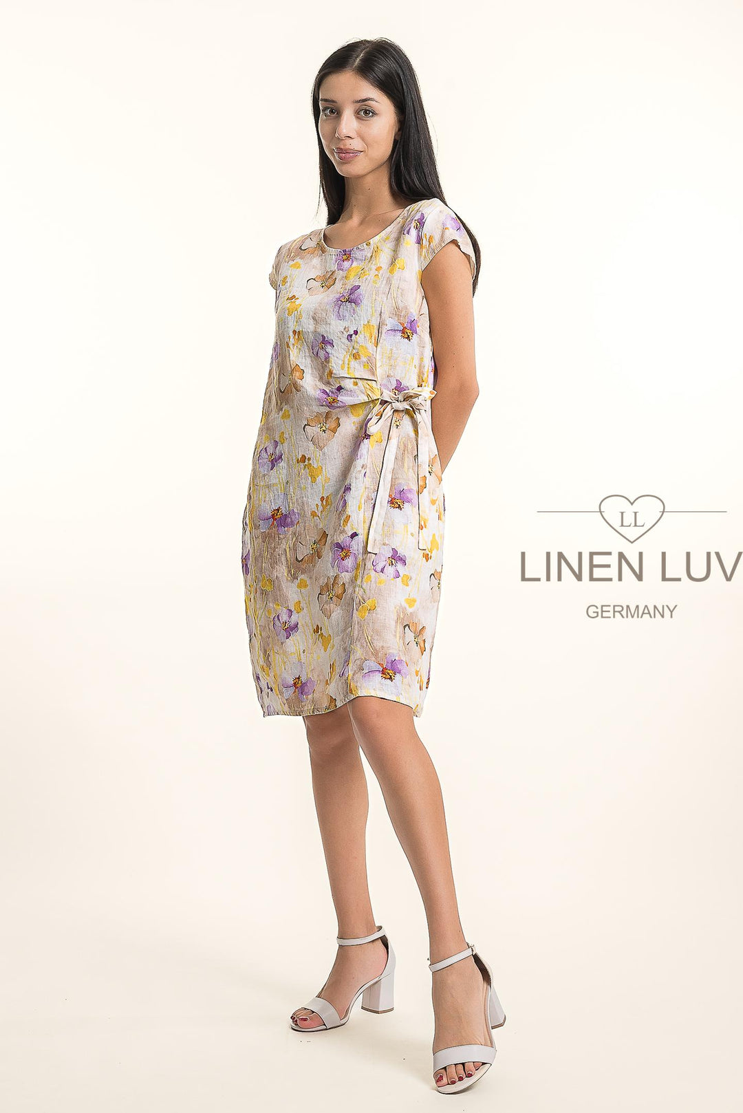 French Linen Dress Print - Breathable Naturals | Glam & Fame Clothing