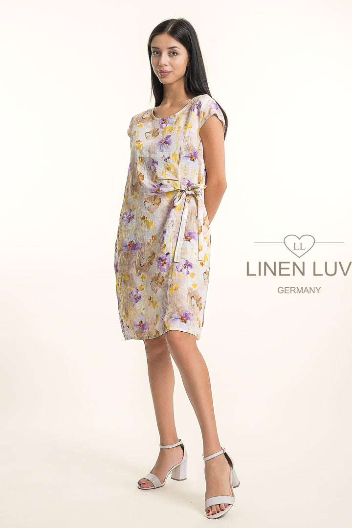 French Linen Dress Print - Breathable Naturals | Glam & Fame Clothing