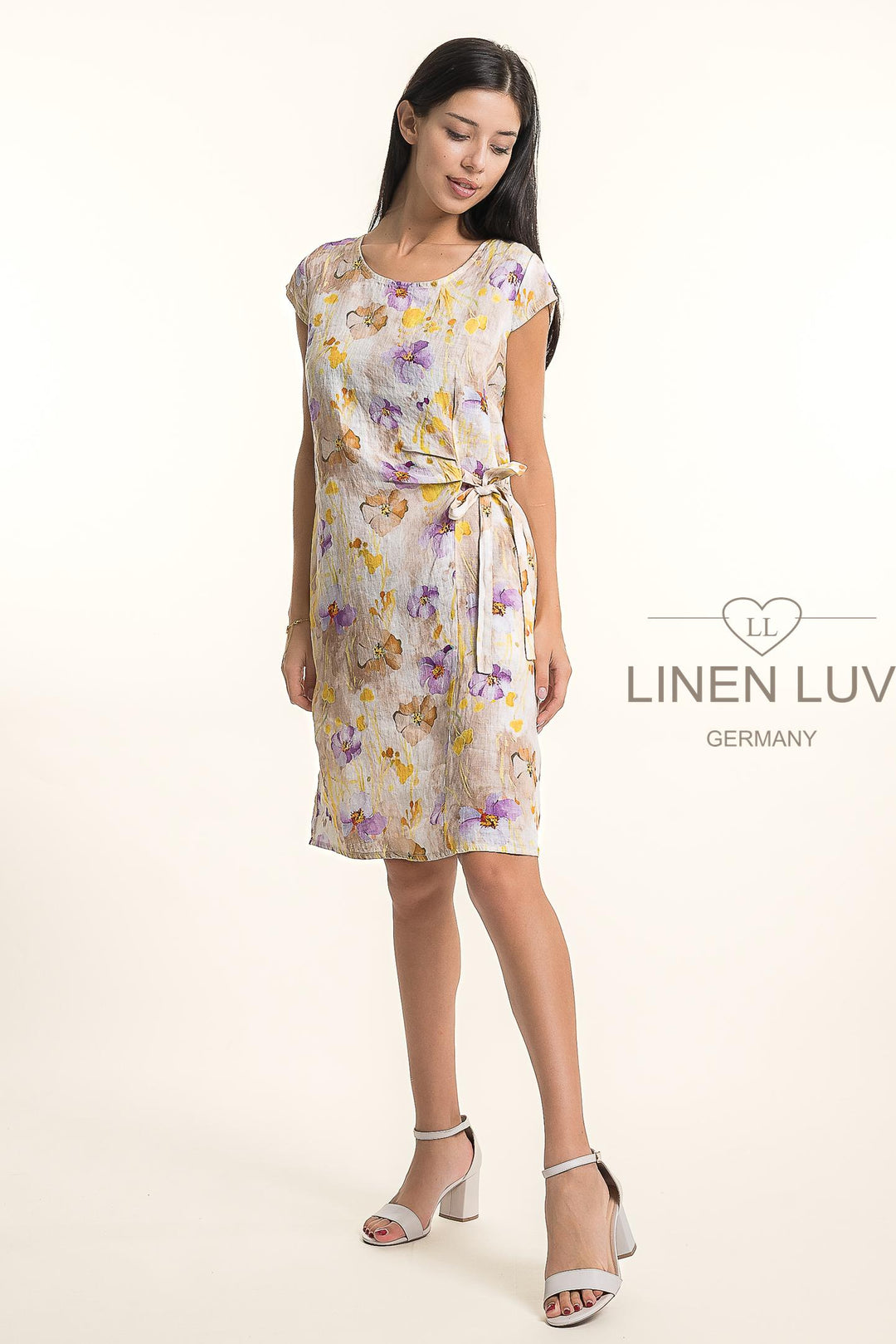 French Linen Dress Print - Breathable Naturals | Glam & Fame Clothing
