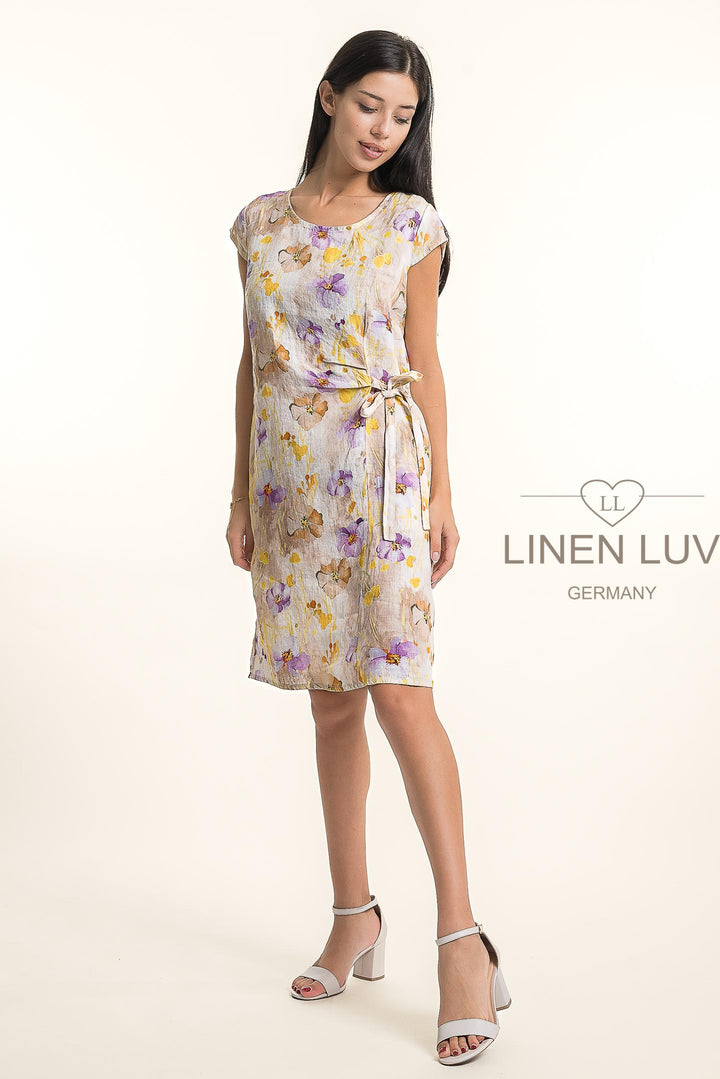 French Linen Dress Print - Breathable Naturals | Glam & Fame Clothing
