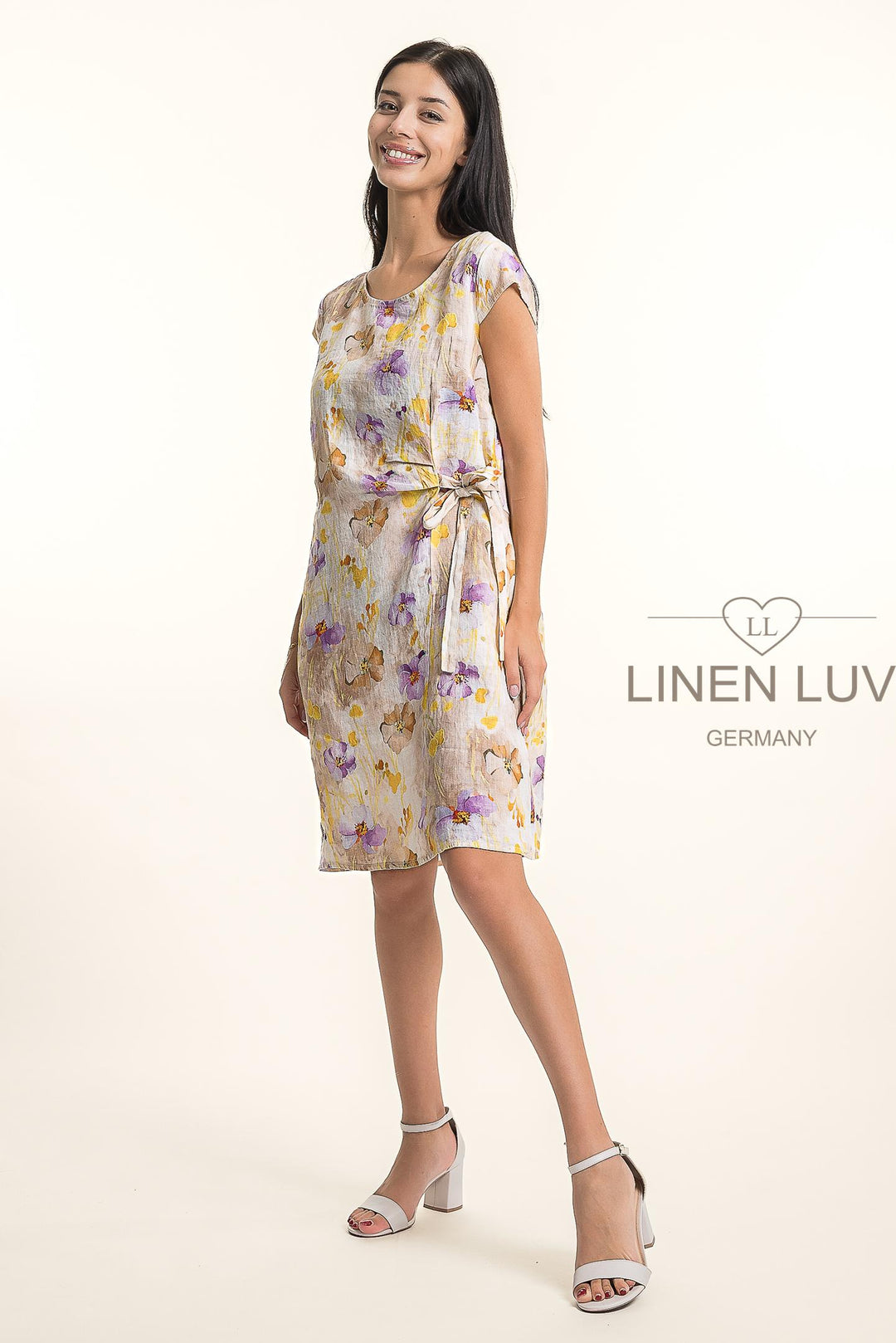 French Linen Dress Print - Breathable Naturals | Glam & Fame Clothing