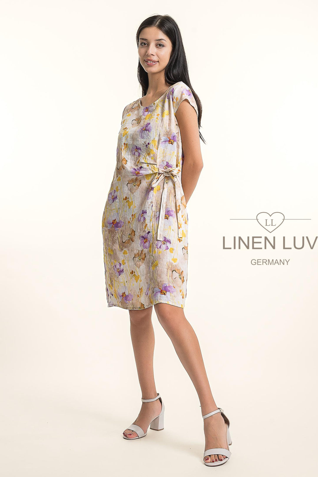 French Linen Dress Print - Breathable Naturals | Glam & Fame Clothing