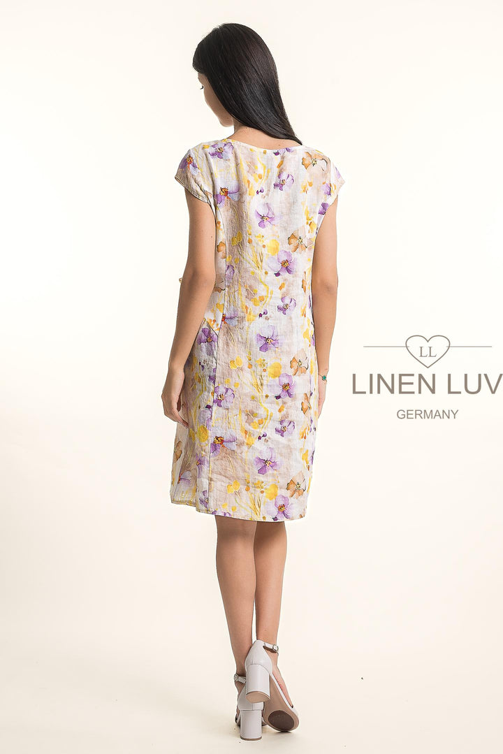 French Linen Dress Print - Breathable Naturals | Glam & Fame Clothing