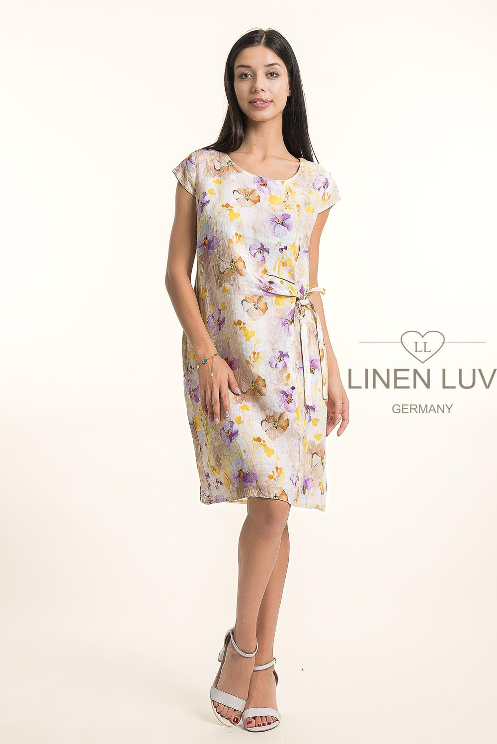 French Linen Dress Print - Breathable Naturals | Glam & Fame Clothing