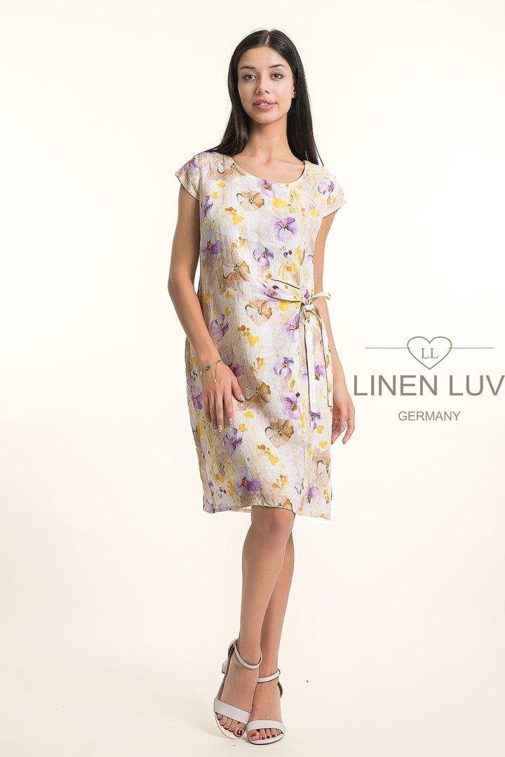 French Linen Dress Print - Breathable Naturals | Glam & Fame Clothing