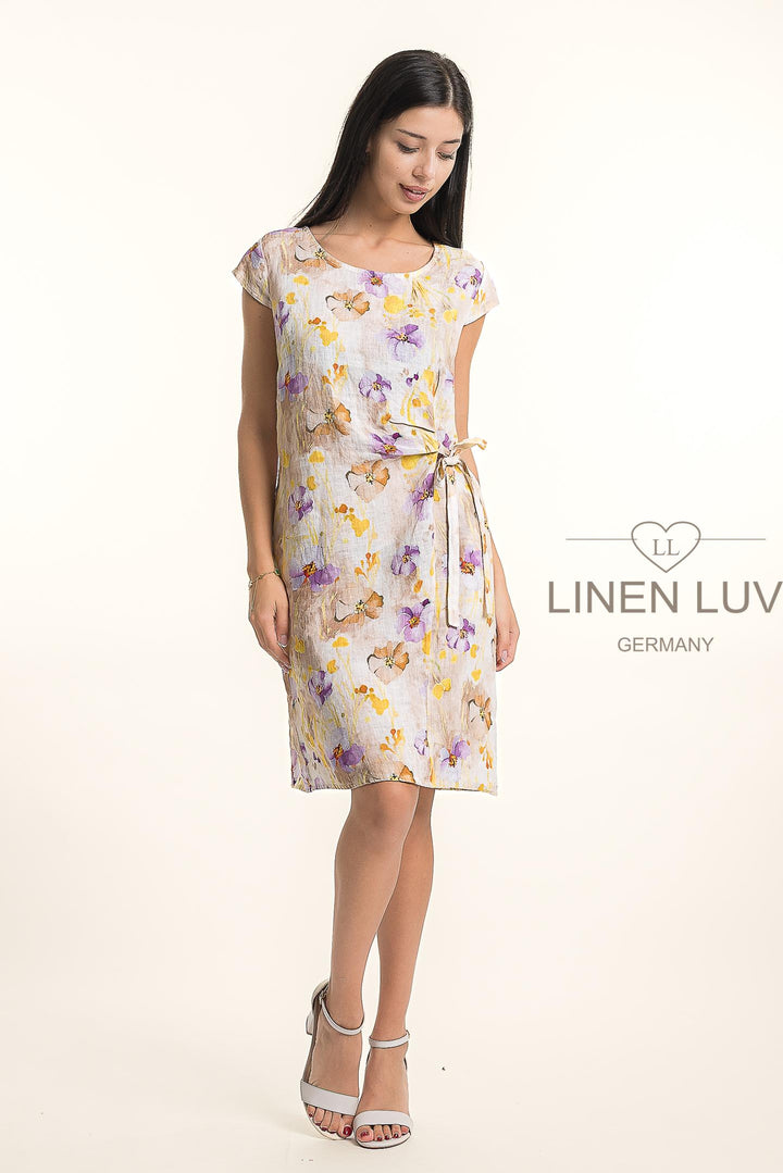 French Linen Dress Print - Breathable Naturals | Glam & Fame Clothing
