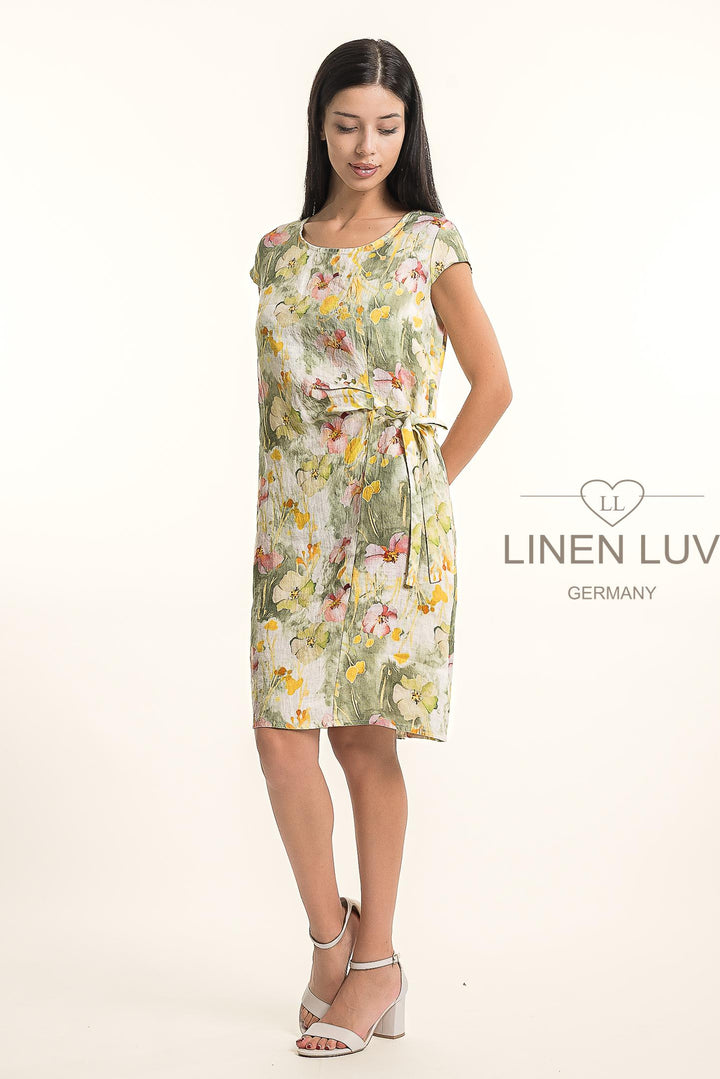 French Linen Dress Print - Breathable Naturals | Glam & Fame Clothing