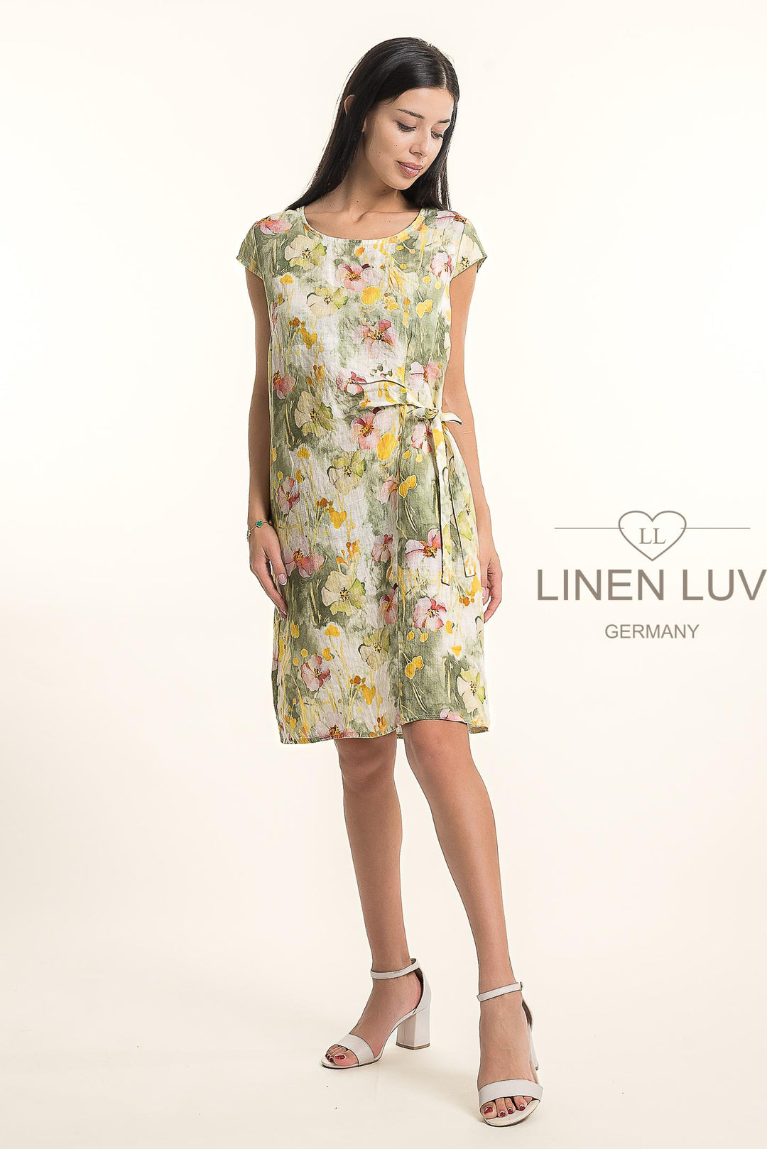 French Linen Dress Print - Breathable Naturals | Glam & Fame Clothing