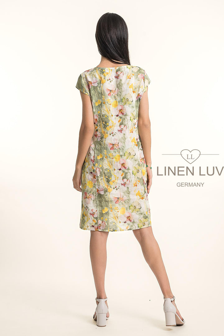 French Linen Dress Print - Breathable Naturals | Glam & Fame Clothing