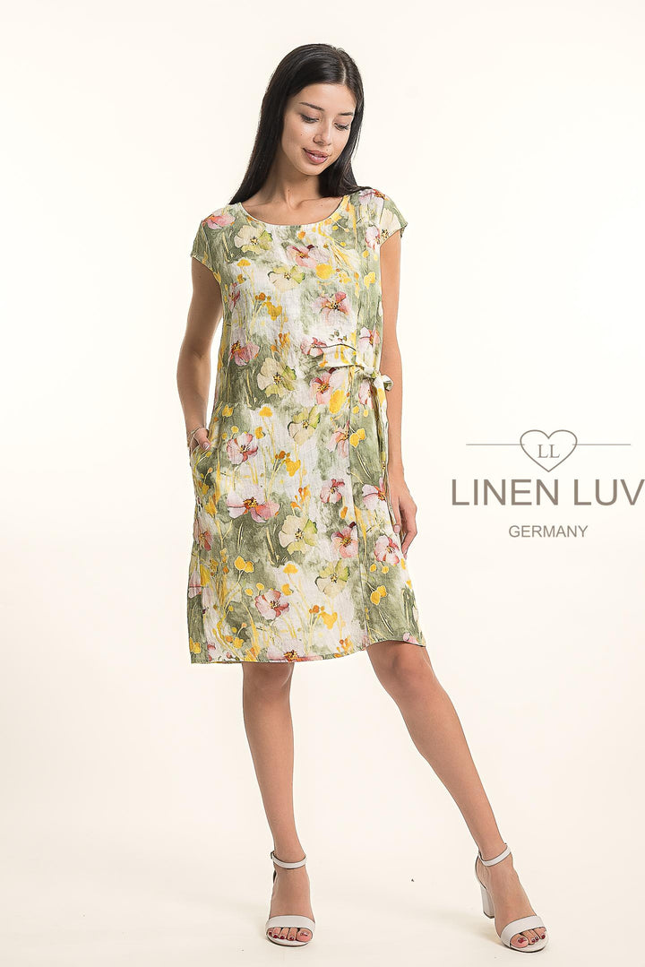 French Linen Dress Print - Breathable Naturals | Glam & Fame Clothing