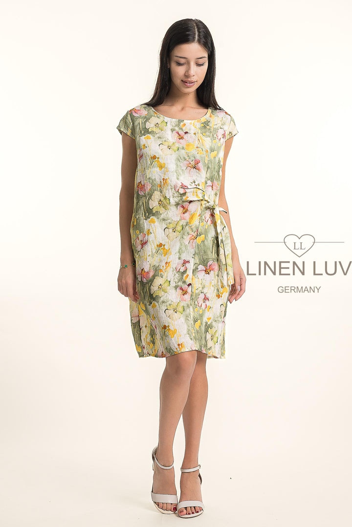 French Linen Dress Print - Breathable Naturals | Glam & Fame Clothing
