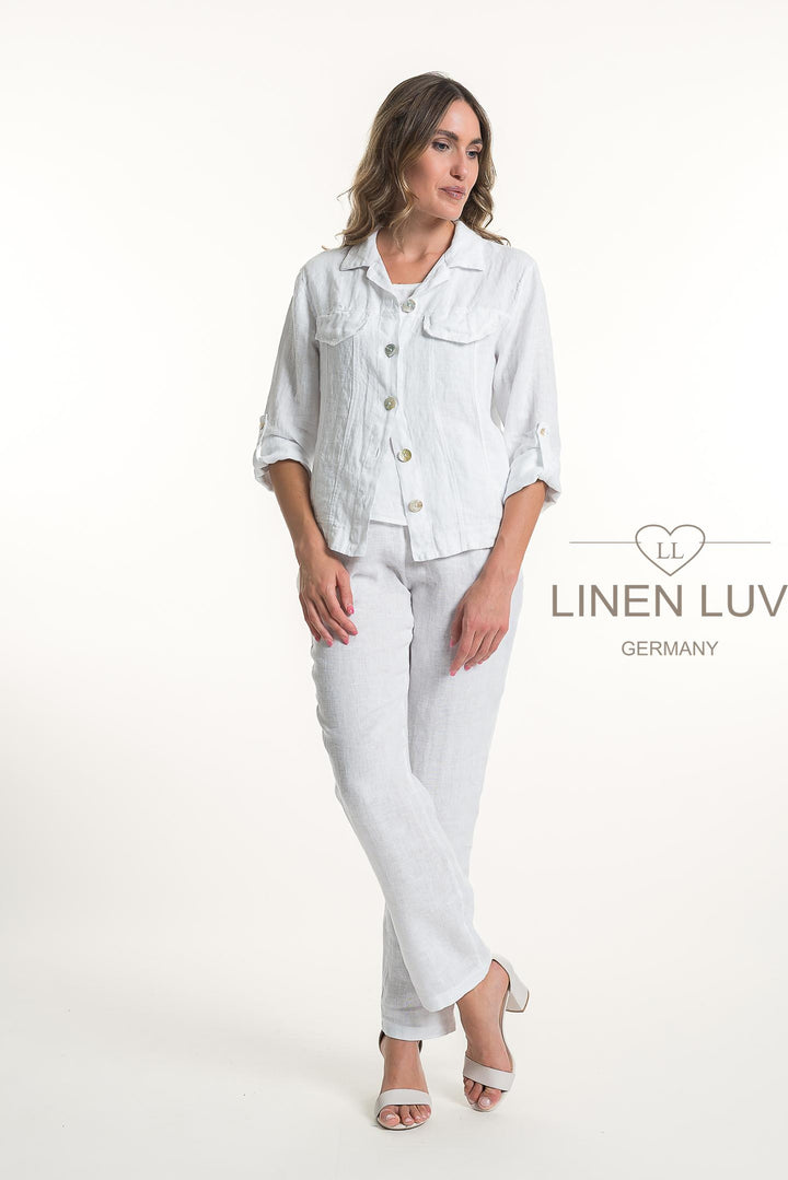 French Linen Jacket - Breathable Naturals | Glam & Fame Clothing