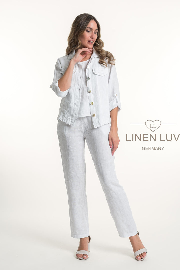 French Linen Jacket - Breathable Naturals | Glam & Fame Clothing
