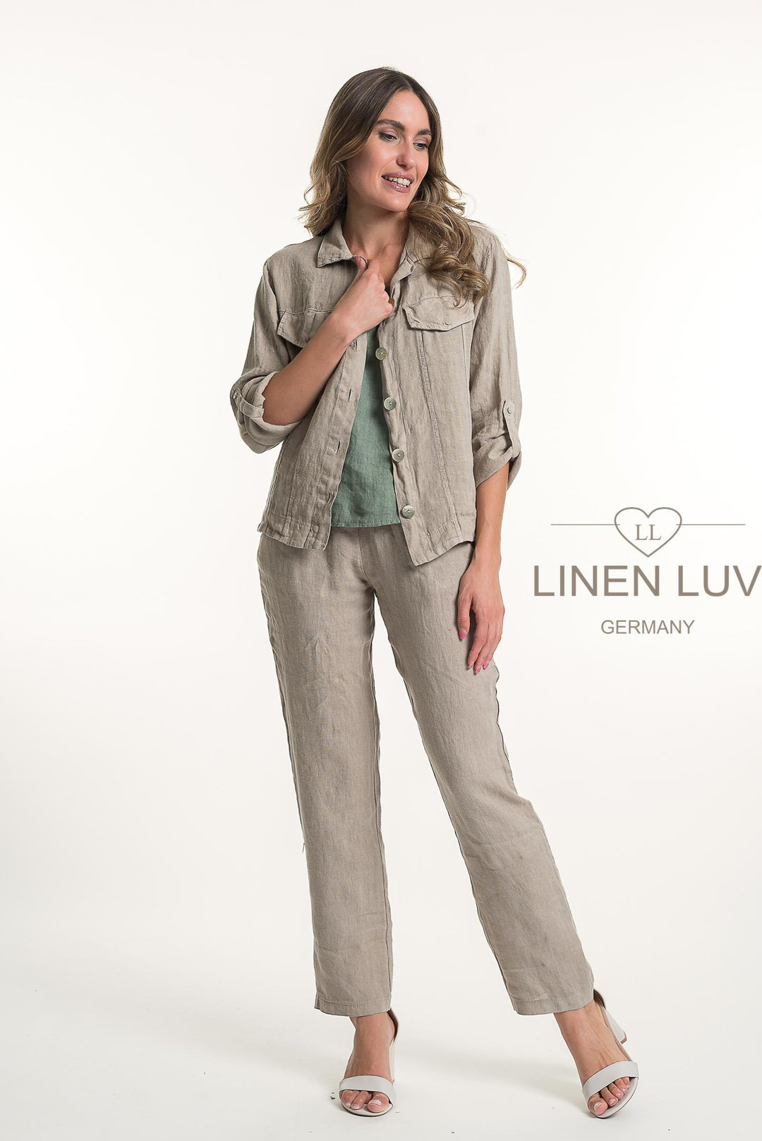French Linen Jacket - Breathable Naturals | Glam & Fame Clothing